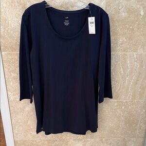 J. Jill Black 3/4 Sleeve Crew Neck Tee